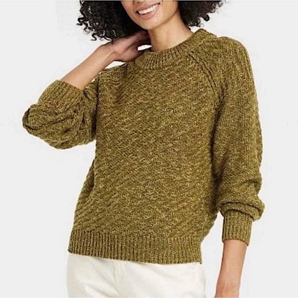 Universal Thread Olive Green‎ Chunky Knit Cabincore Sweater, M